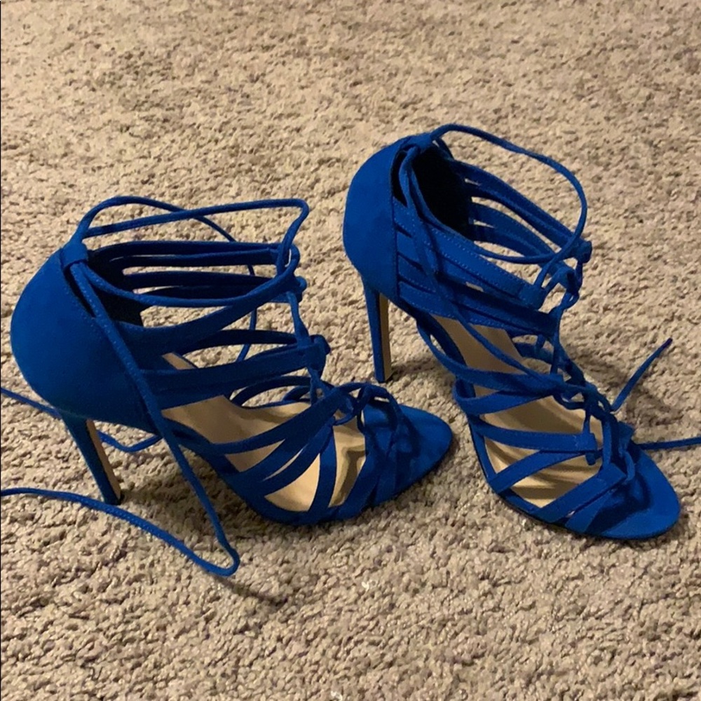 Forever 21 Royal Blue Lace Up High Heels